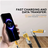 4 In 1 Data Cable – USB-C & Lightning Connectors, Braided Durable Design, Fast Charging (Without Box)