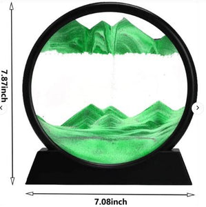 3D Dynamic Moving Sand Art Table Lamp with Wooden/Metal Stand: LED Sandscape Quicksand Night Light for Relaxing Home Decor. This Mesmerizing